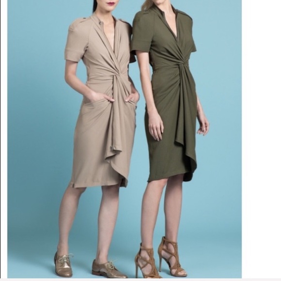 Byron Lars Dresses & Skirts - Byron Lars Dark Olive Green Twist Dress Sz 10